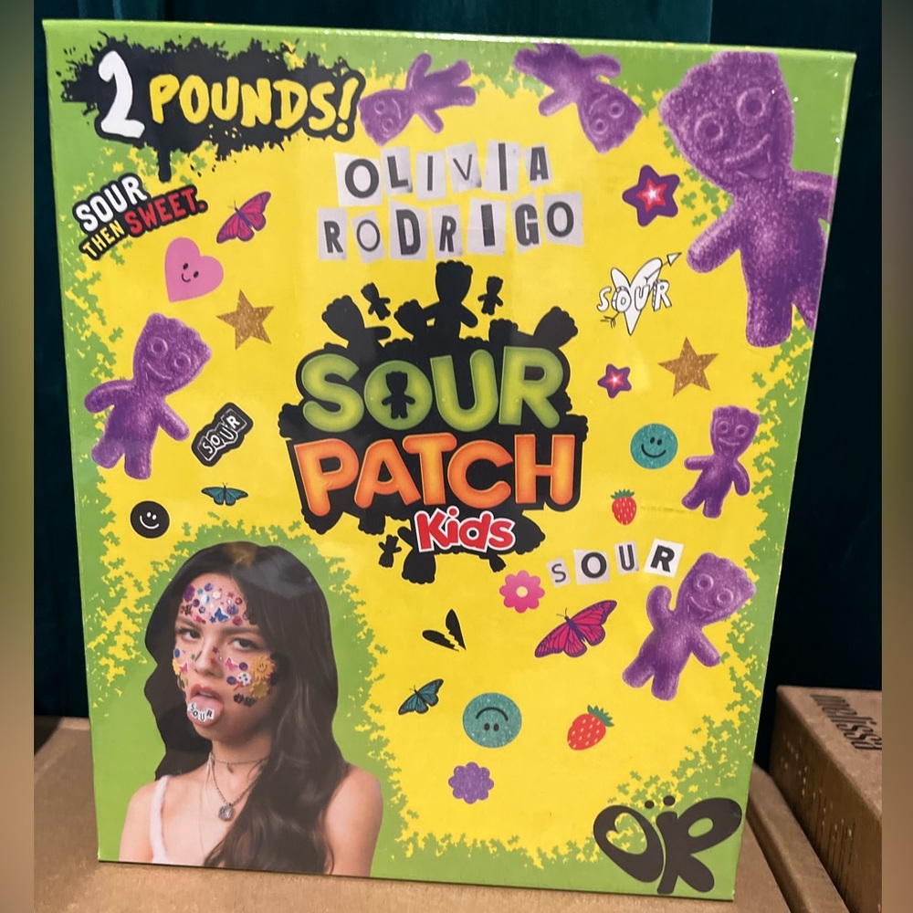 Olivia Rodrigo Sour Patch Kids 2 LB Limited Edition Collectible. Never opened.